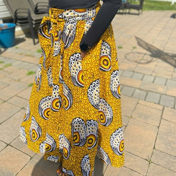 African wax print cotton maxi skirt - Picture 2 of 4